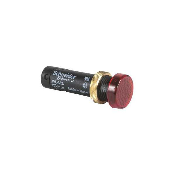 voyant rond diam 12 IP 40 rouge DEL intégrée 48 V bornes - Schneider Electric - XVLA344