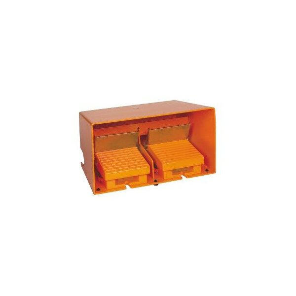 double interrupteur à pied XPER avec capot métallique orange 4O plus 4F - Schneider Electric - XPER5110D