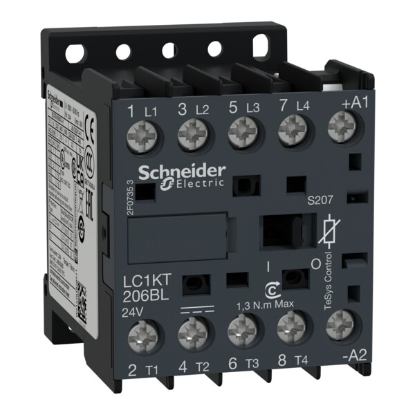 Tesys k - contacteur - 4p - 20a ac1 - 24vbc - cosses fermées ferroviaire - Schneider Electric - LC1KT206BLS207