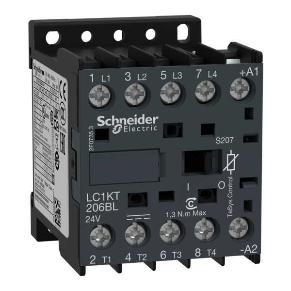 Tesys k - contacteur - 4p - 20a ac1 - 24vbc - cosses fermées ferroviaire - Schneider Electric - LC1KT206BLS207