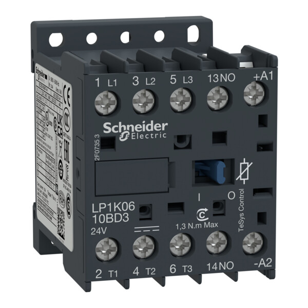Schneider Electric Contacteur Tesys Lp1K 3P Ac3 440V 6 A Bobine 24 V Cc - Schneider Electric - LP1K0610BD3