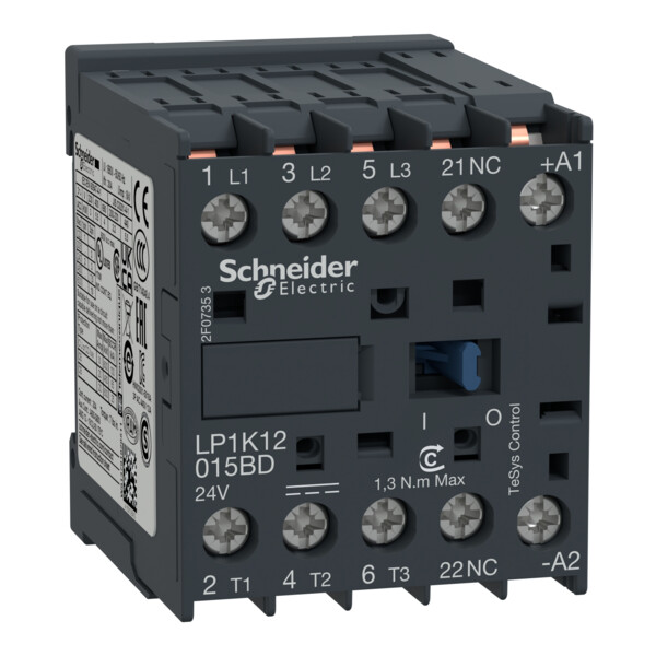 Schneider Electric Contacteur Tesys Lp1K 3P Ac3 440V 12 A Bobine 24 V Cc - Schneider Electric - LP1K12015BD