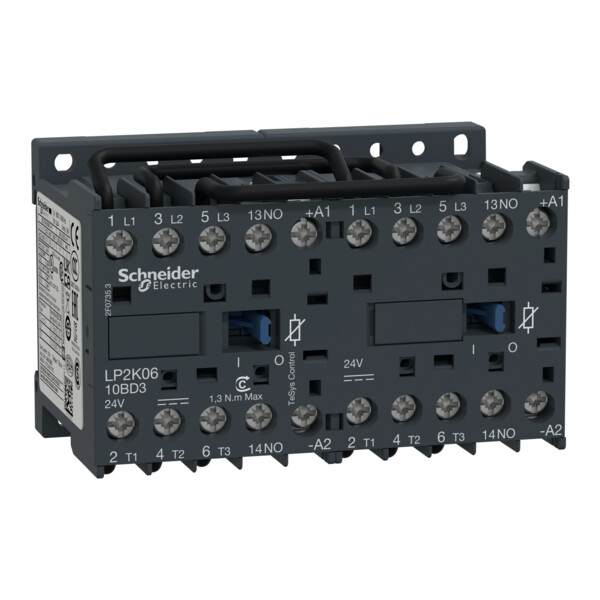 Schneider Electric Contacteur Inverseur Tesys Lp2K 3P Ac3 440V 6 A Bobine 24 V Cc - Schneider Electric - LP2K0610BD3
