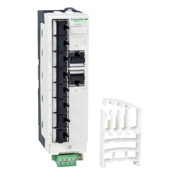 Répartiteur Modbus 10 Connecteurs RJ45 et 1 Bornier à Vis TeSys U - Schneider Electric - LU9GC3
