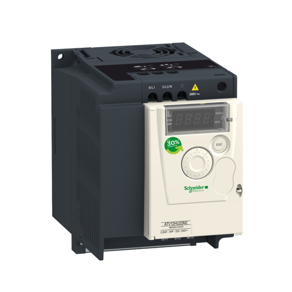 ATV12  1.5KW  240V  1PH   2HP  RADIATEUR TB PAR 7 UNITES - Schneider Electric - ATV12HU15M2TQ