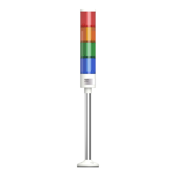 Harmony XVGK - Colonne monolithique - Ø50 - fixe R/O/V/bleu - 24V - socle - Schneider Electric - XVGKB4H