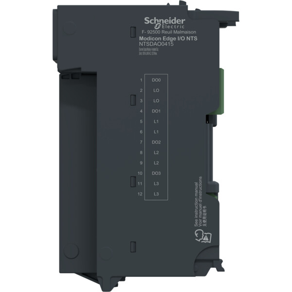 EdgeIO NTS Module seul Sortie TOR 4 voies-100à240VAC-2A-Sink-1/2/3Fils - Schneider Electric - NTSDAO0415