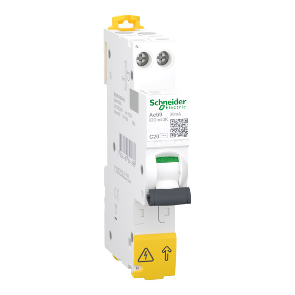 Acti9 iDDm40K disjoncteur différentiel 18mm 1PN Cb C 20A 4500A 30mA type AC - Schneider Electric - A9DXK1620