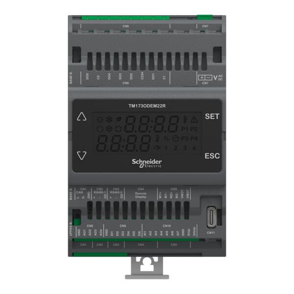 Contrôleurs logiques tm173 optimized, avec afficheur, 2 modbus rs-485 ports, 22 - Schneider Electric - TM173ODEM22R
