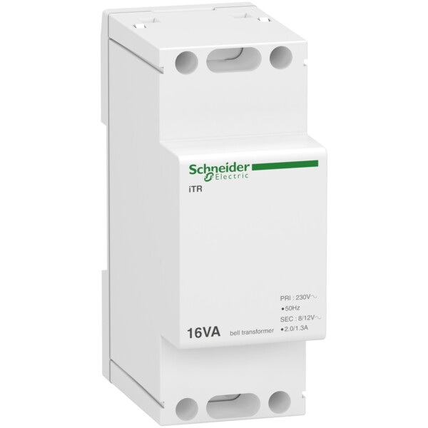 Transformateur de Sonnerie et Ronfleur 16 VA Acti9 iTR Schneider – Entrée 230 Vca – Sortie 8-12 Vca - Schneider Electric - A9A15212