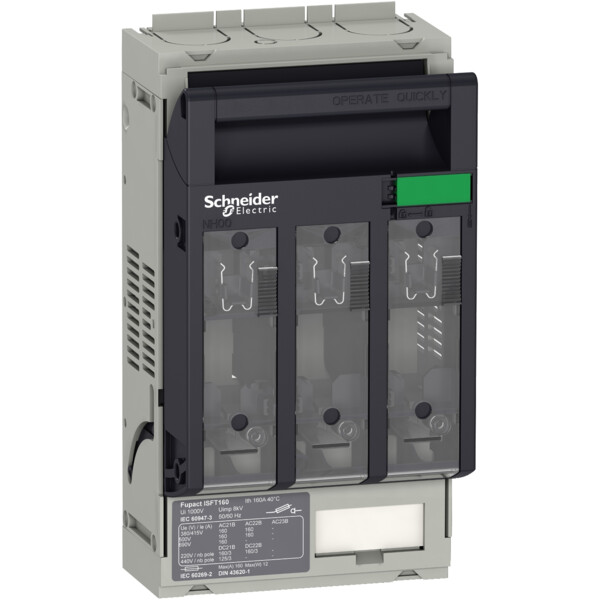 Fupact isft160 - inter sectionneur fusible - 3p - fixe - bornes 2,5 à 95mm² - Schneider Electric - LV480802