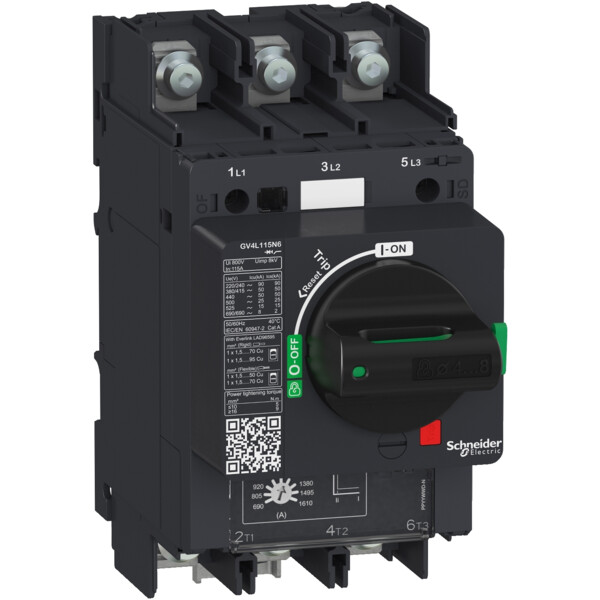 Tesys gv - disjoncteur magnétique - in 115a - 25ka - cosses fermées - Schneider Electric - GV4L115B6