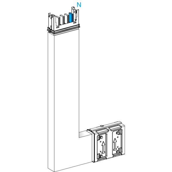 Canalis ksa - coude spécial 400a montage vers haut - a=250mm-b=250-750mm - Schneider Electric - KSA400DLE41A