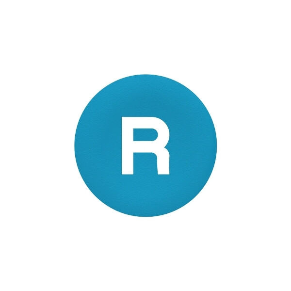 Harmony - capsule pr bouton poussoir - ø22 - affleurant lisse - 'r' - bleu - Schneider Electric - ZBAF639