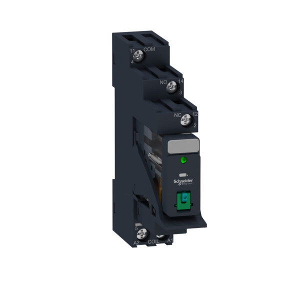 Zelio relay rxg - relais embroc monté sur embase - test + del - 1of 10a - 24vdc - Schneider Electric - RXG12BDPV