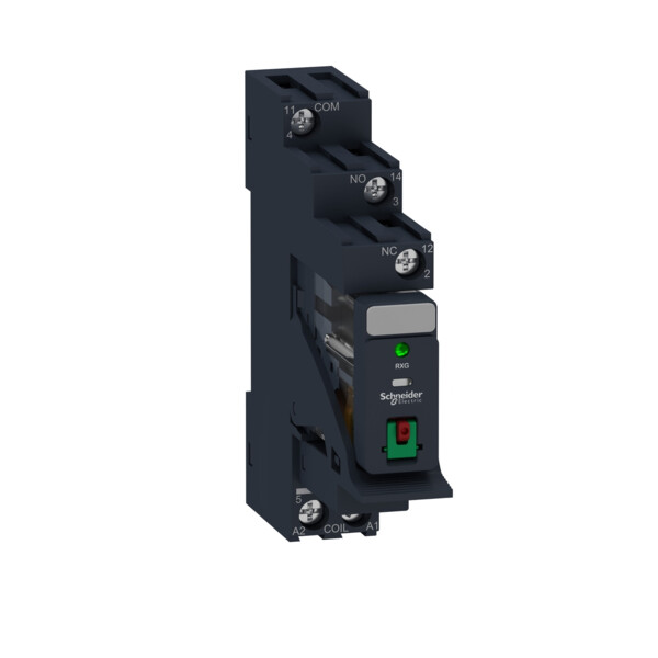 Zelio relay rxg - relais embroc monté sur embase - test + del - 1of 10a - 230vac - Schneider Electric - RXG12P7PV