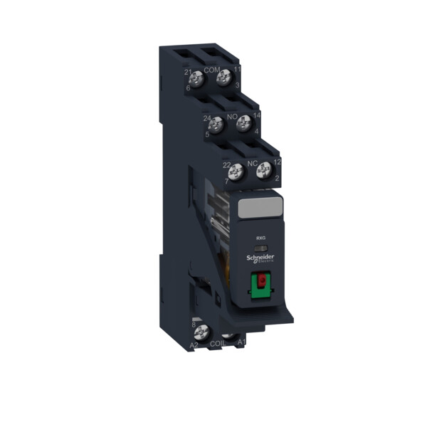 Zelio relay rxg - relais embrochable monté sur embase - test - 2of 5a - 230vac - Schneider Electric - RXG21P7PV