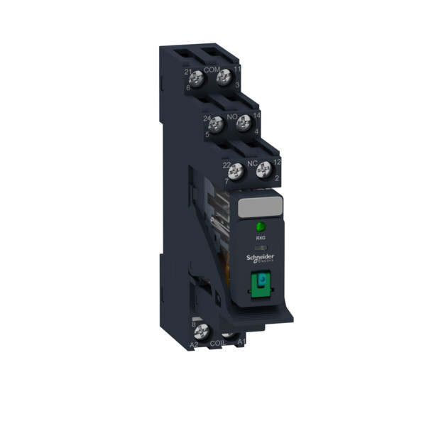 Zelio relay rxg - relais embroc monté sur embase - test + del - 2of 5a - 24vdc - Schneider Electric - RXG22BDPV