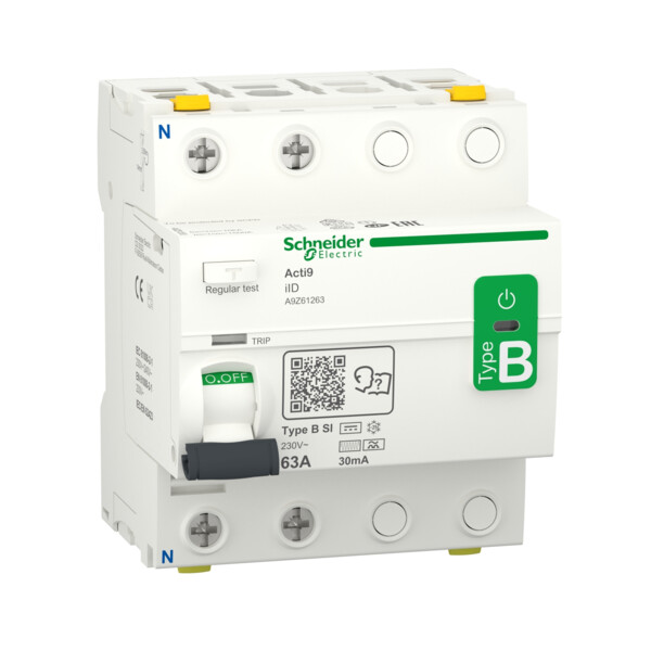Acti9 - interrupteur différentiel - 2p - 63a - 30ma - type b - si - 230v - Schneider Electric - A9Z61263