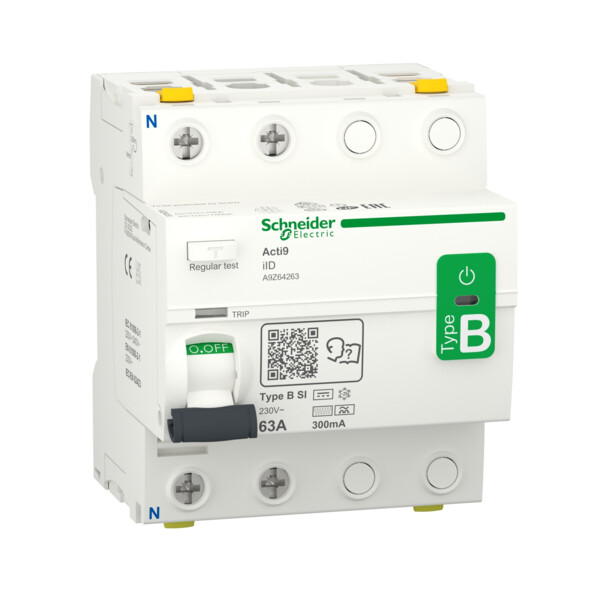 Acti9 - interrupteur différentiel - 2p - 63a - 300ma - type b - si - 400v - Schneider Electric - A9Z64263