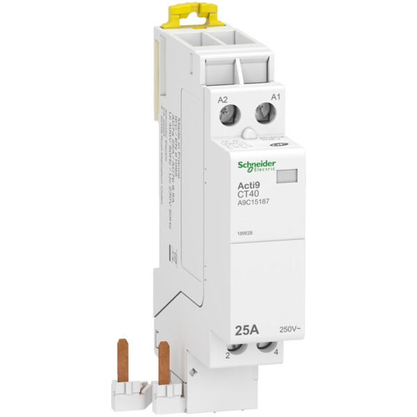Acti9 idt40 ct - contacteur raccordement rapide - 25a 2p contact 2f - 230v - Schneider Electric - A9C15187
