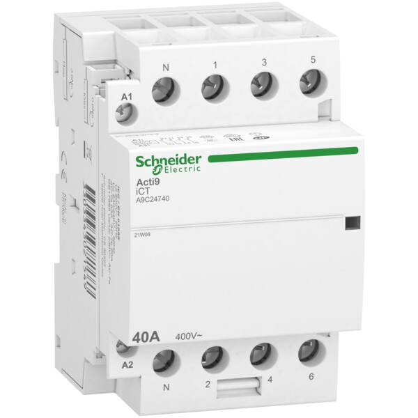 Acti9 idt40 ct - contacteur tête de groupe - 40a 3p+n 4no 230/240vac 50hz - Schneider Electric - A9C24740