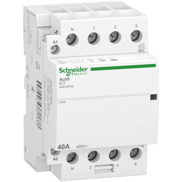 Acti9 idt40 ct - contacteur tête de groupe - 40a 3p+n 4no 230/240vac 50hz - Schneider Electric - A9C24740