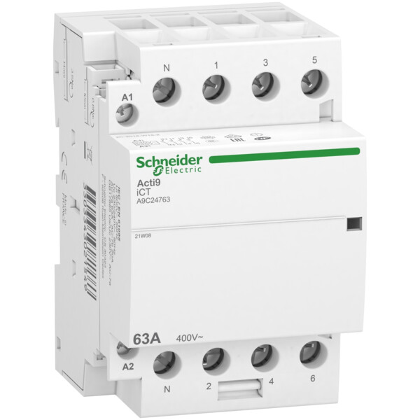 Acti9 idt40 ct - contacteur tête de groupe - 63a 3p+n 4no 230/240vac 50hz - Schneider Electric - A9C24763