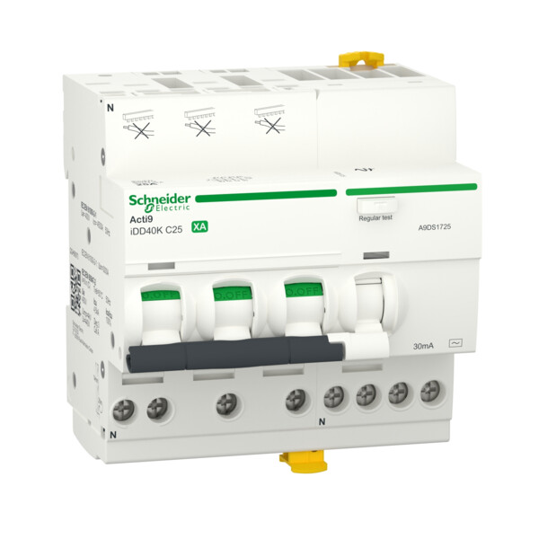 Acti9 idd40k xa - disjoncteur différentiel auto - 3p+n c 25a 4500a/4,5ka 30ma ac - Schneider Electric - A9DS1725