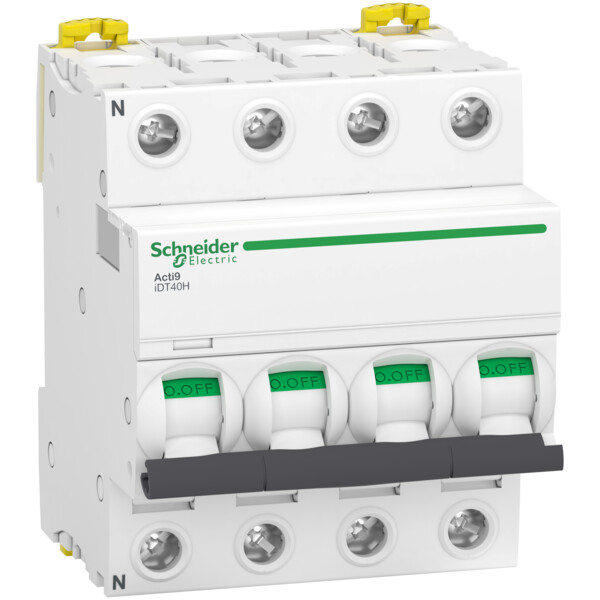 Acti9 idt40h - disjoncteur modulaire - 4p - 40a - courbe c - 10000a/15ka - Schneider Electric - A9P26440