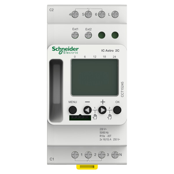 Acti9 ic astro - interrupteur crépusculaire programmable - 2 canal - smart - Schneider Electric - CCT15245