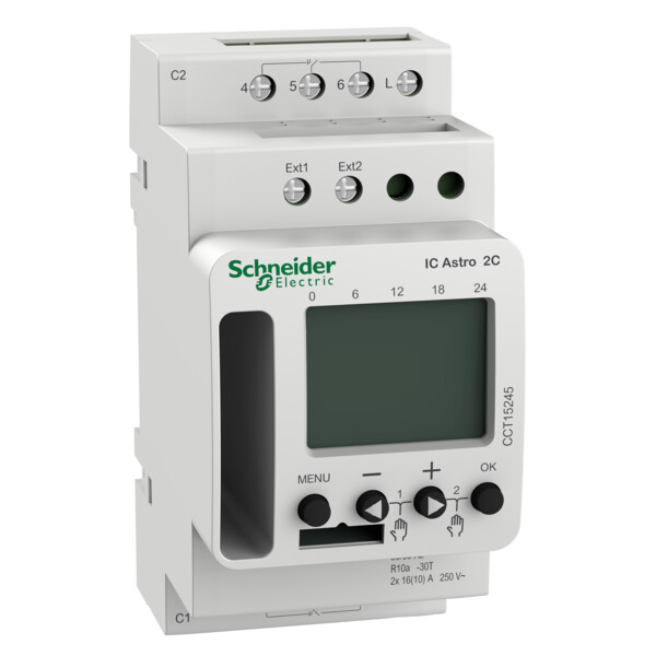 Acti9 ic astro - interrupteur crépusculaire programmable - 2 canal - smart - Schneider Electric - CCT15245