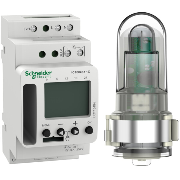 Acti9 ic100kp+ - interrupteur crépusculaire programmable - 1 canal - smart - Schneider Electric - CCT15494