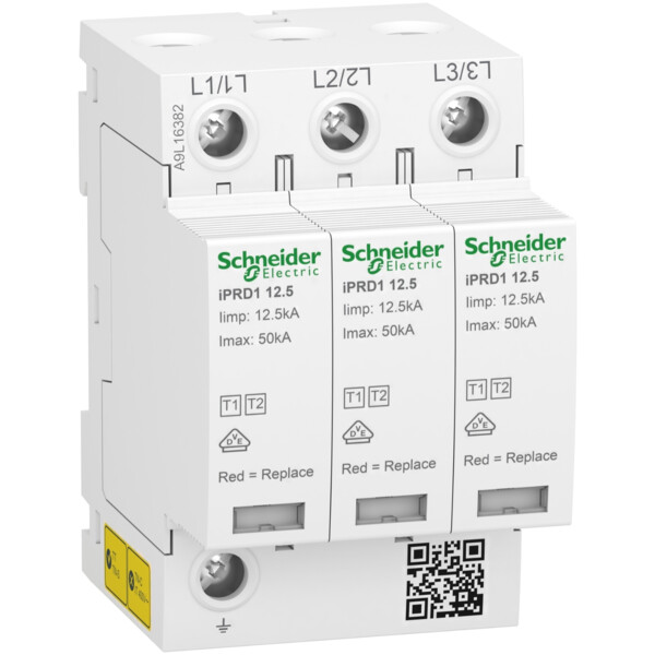 Acti9 parafoudre iprd1 12,5r - debro type1 - 3p - 350v - report signal - tt tn - Schneider Electric - A9L16382