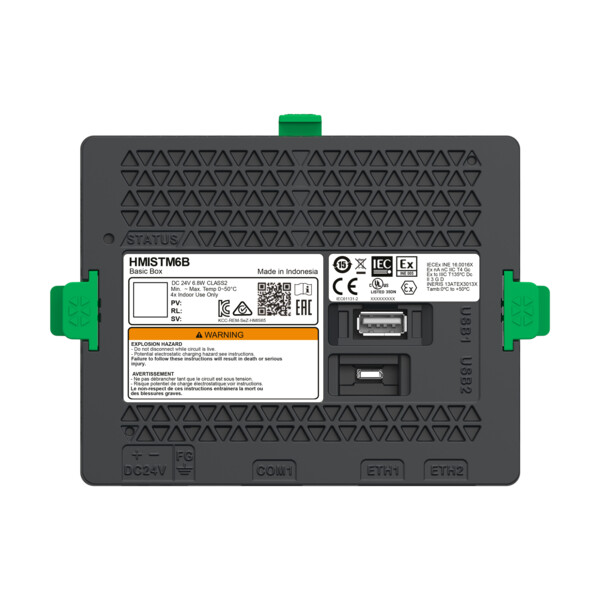 Harmony hmi - module box com1 rs232/rs485(rj45) - ethx2 - usb - 24vcc - pce déta - Schneider Electric - HMISTM6B