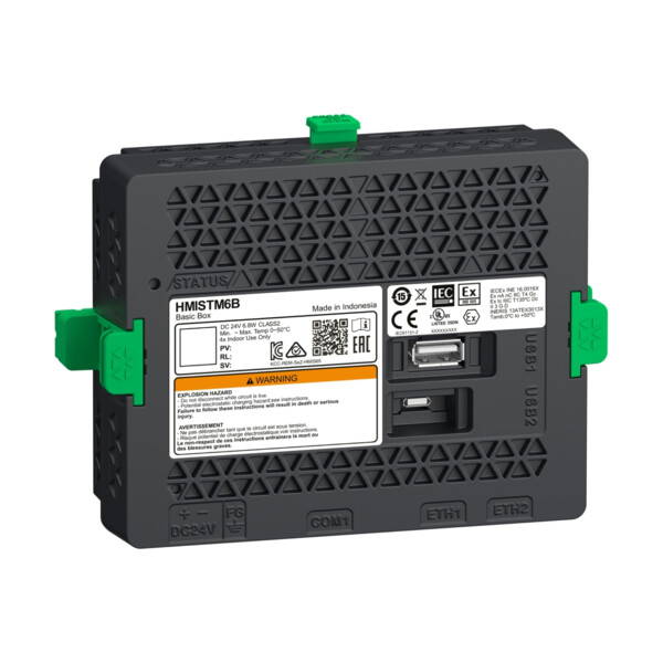 Harmony hmi - module box com1 rs232/rs485(rj45) - ethx2 - usb - 24vcc - pce déta - Schneider Electric - HMISTM6B