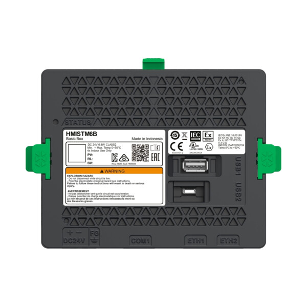 Harmony hmi - module box com1 rs232/rs485(rj45) - ethx2 - usb - 24vcc - pce déta - Schneider Electric - HMISTM6B