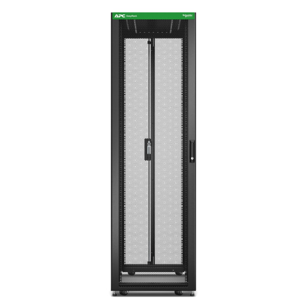 Baie easyrack 600mm/42u/1000mm avec toit, sans panneau latéral, roulettes, noir - Schneider Electric - ER6200