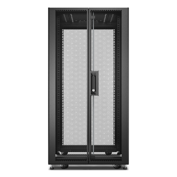 Baie easyrack 600mm/24u/1000mm avec toit, panneau latéral, roulettes, noir - Schneider Electric - ER6402
