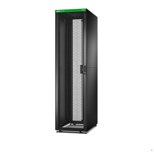 Baie easyrack 600mm/48u/1000mm avec toit, panneau latéral, roulettes, noir - Schneider Electric - ER6802