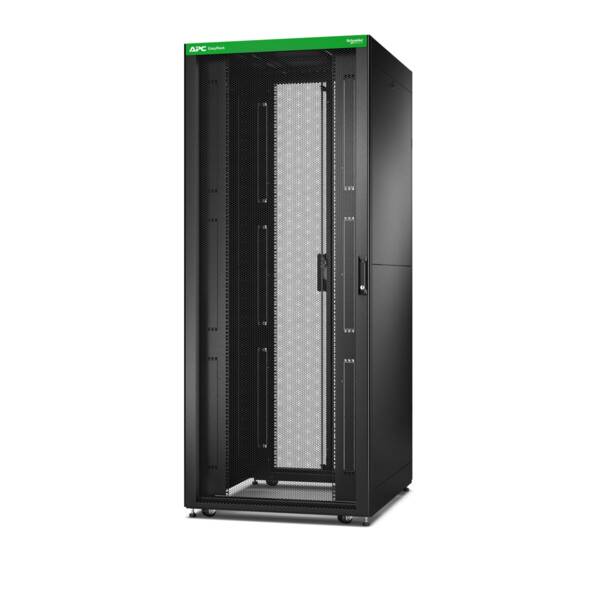 Baie easyrack 800mm/42u/1000mm avec toit, panneau latéral, roulettes, noir - Schneider Electric - ER8202