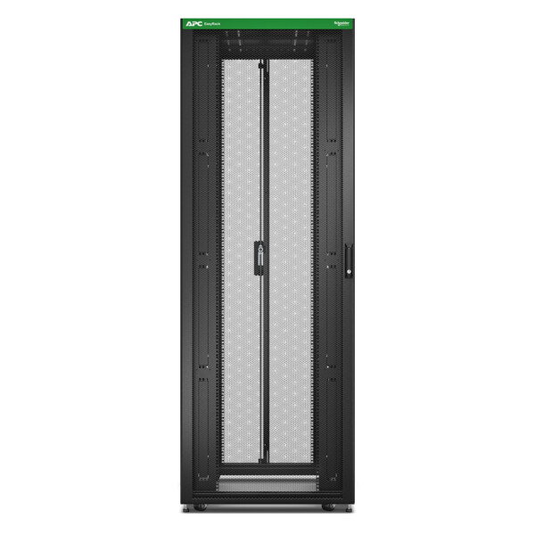 Baie easyrack 800mm/48u/1200mm avec toit, sans panneau latéral, roulettes, noir - Schneider Electric - ER8820