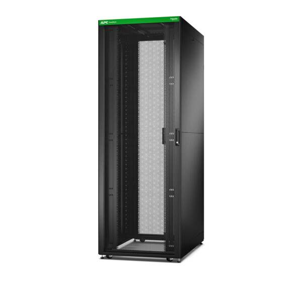 Baie easyrack 800mm/48u/1200mm avec toit, panneau latéral, roulettes, noir - Schneider Electric - ER8822