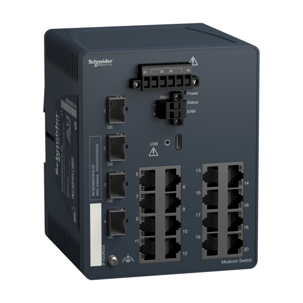 Modicon managed switch 16tx/4ge-sfp - Schneider Electric - MCSESM203F4LG0