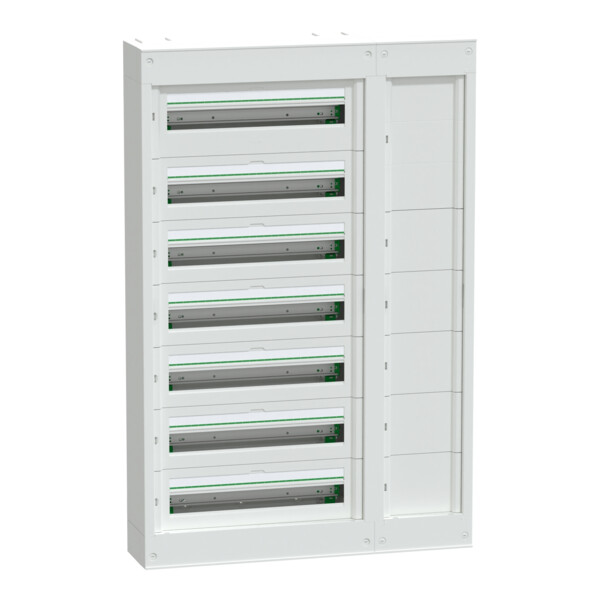 Prismaset s - coffret saillie plastique & métal 7 rangées 24 modules + gaine - Schneider Electric - LVSSD724