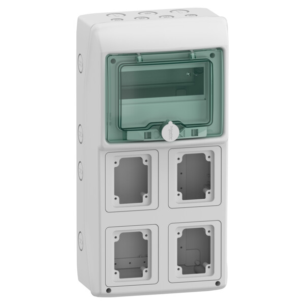 Mureva coffret pour prises iec 236x460mm 8 modules x 4 ouvertures 90x100mm - Schneider Electric - 13154M