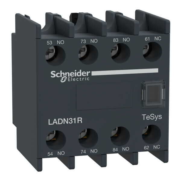 Tesys d - bloc contacts aux frontaux - 3f+1o - bornes vis-étriers - 17v/1ma - Schneider Electric - LADN31R