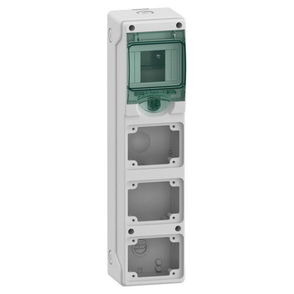 Mureva mini coffret pour prises 98x392mm 4 modules x 3 ouvertures 65x85mm - Schneider Electric - 13152M