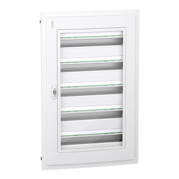 Prismaset xs - coffret plastique encastré 5 rang. 24 modules - avec porte transp - Schneider Electric - LVSXH524