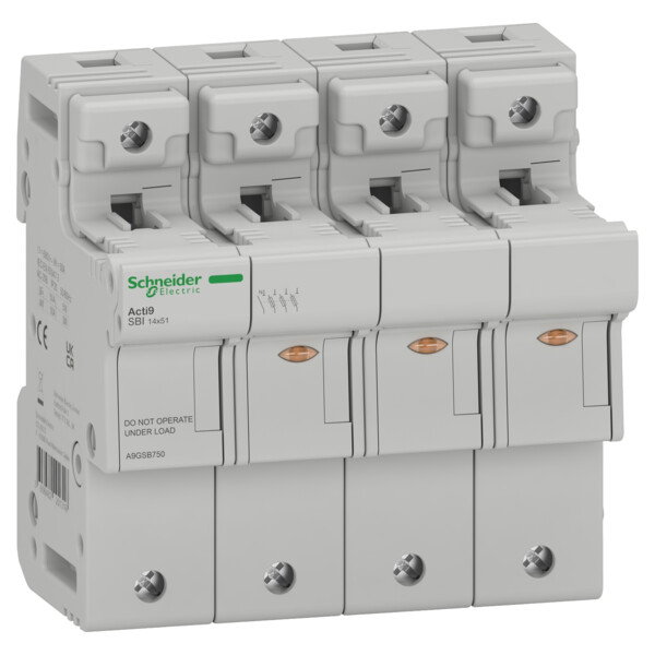 Acti9 sbi - porte-fusible - 3p+n - 50a - pour fusible 14x51mm - Schneider Electric - A9GSB750